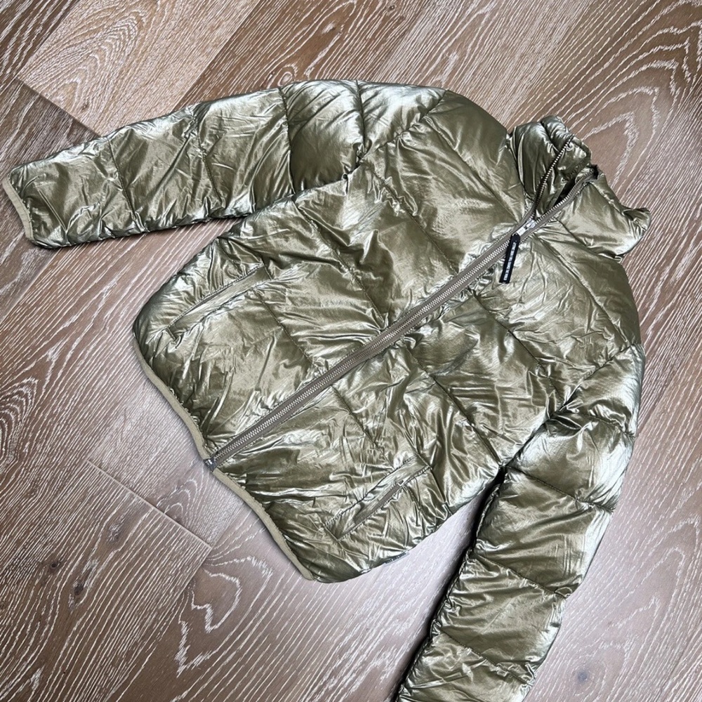 Next Direct Shiny Olive Puffer Jacket